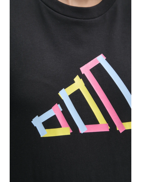 Camiseta con gráfico Tech de Adidas para mujer, color negro
