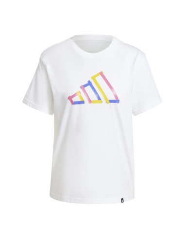 Adidas Tech Graphic Tee Damen T-Shirt - Weiß