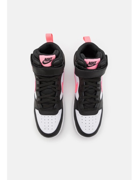 Mädchen Nike Court Borough Mid 2 (PSV) - Weiß/Schwarz/Pink