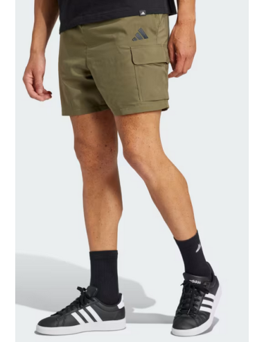 Short cargo Adidas Essentials à petit logo pour homme - Vert armée