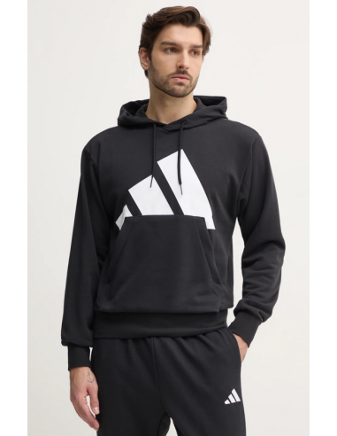 Sweat-shirt en molleton French Terry à gros logo Adidas Essentials pour homme - Noir