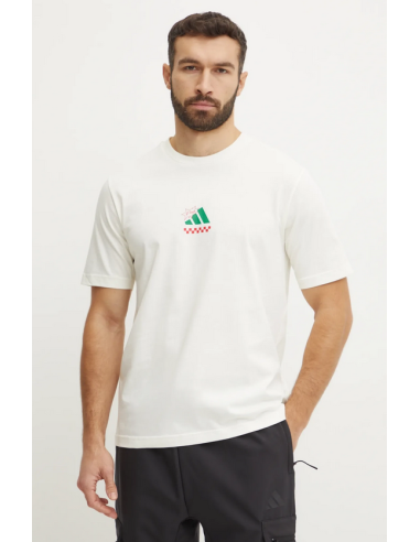 Camiseta lineal Adidas Pizza Tee para hombre - Blanco