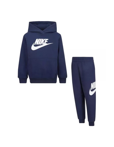 Chándal Nike Club French Terry Niño - Azul/Blanco