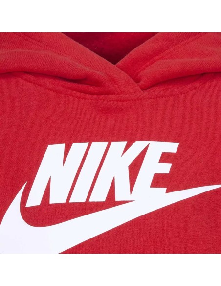 Nike Club French Terry Kinder-Trainingsanzug – Rot – gebürstete Baumwolle