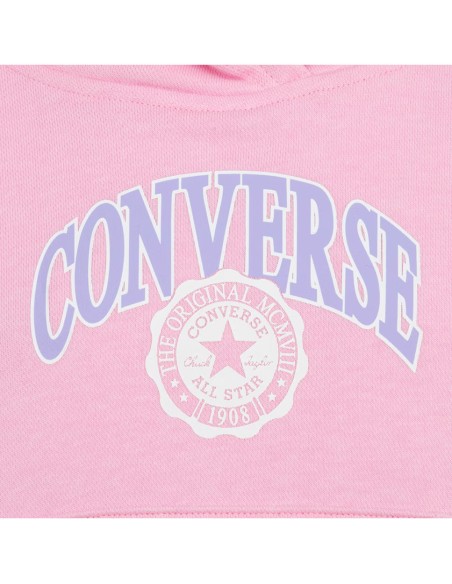 Converse lt jellyfish jitter Girl Sweatshirt – Rose – gebürstete Baumwolle