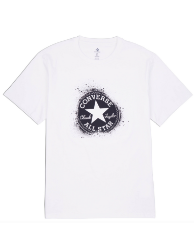 Camiseta con pintura en aerosol Chuck Distort de Converse para hombre, color blanco