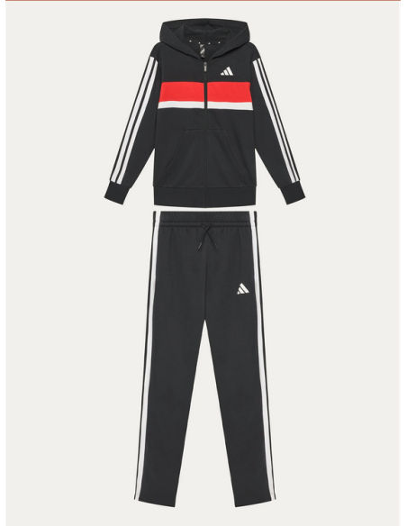 Tuta Bambino Adidas Tiberio Essentials 3-Stripes - Nero