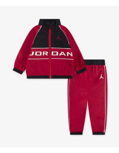 Jordan Wind Breaker Piping Jungen Trainingsanzug - Rot/Schwarz