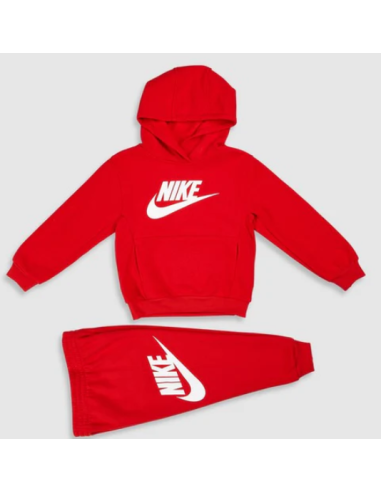 Nike Club French Terry Kids Tracksuit - Red