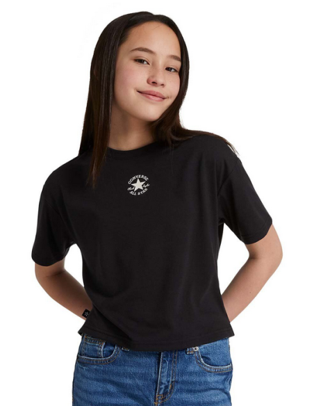 T-shirt ragazza Converse CNVG Chuck Patch Boxy - Nero