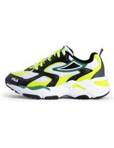 Scarpe Bambino Fila Ray Tracer - Bianco/Nero/Giallo Fluo