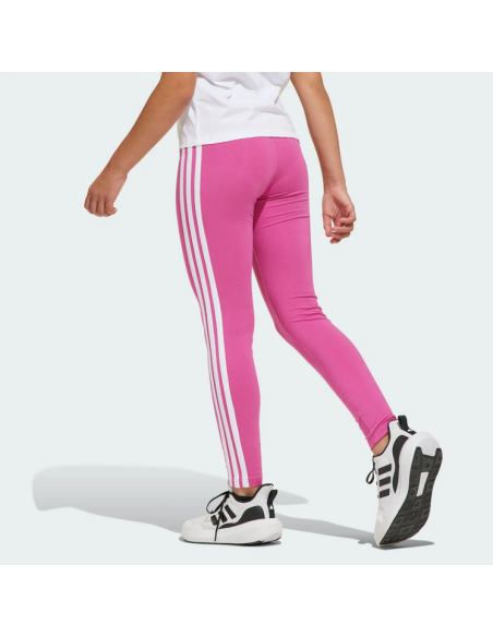 Adidas Essentials 3-Streifen-Leggings für Mädchen – Fuchsie/Weiß