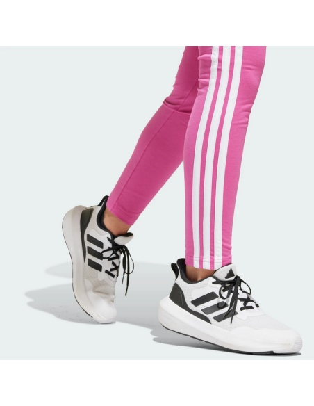 Mallas Adidas Essentials 3 Rayas Niña - Fucsia/Blanco
