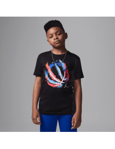 Jordan Ball Fire Jungen T-Shirt - Schwarz