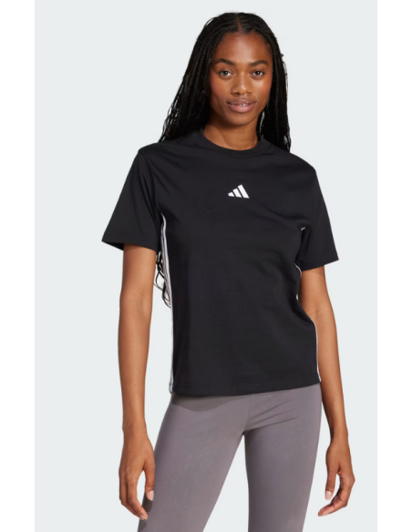 Adidas Essentials 3-Streifen Damen T-Shirt - Schwarz