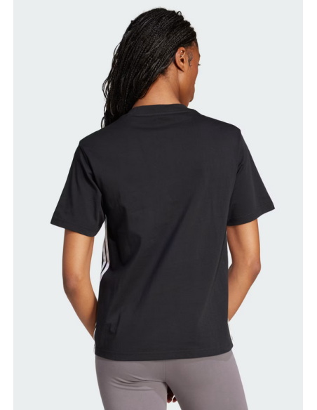 Camiseta Adidas Essentials 3 Rayas para Mujer - Negra