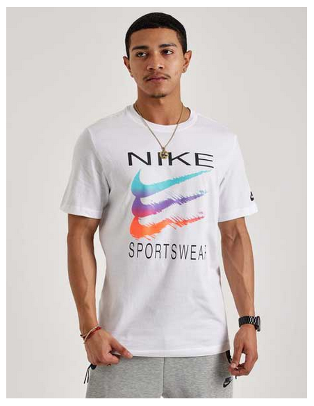 Nike Sportswear Graphic Swoosh Herren T-Shirt - Weiß