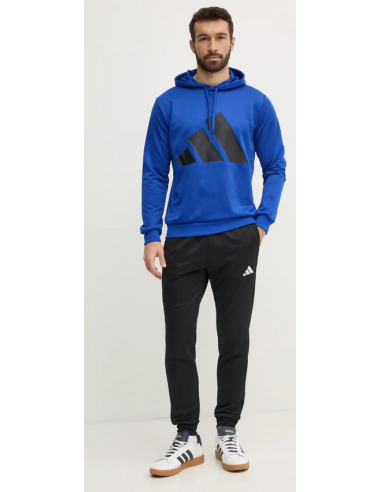 Tuta Uomo Adidas Sportswear Big Logo French Terry Hooded - Blu/Nero
