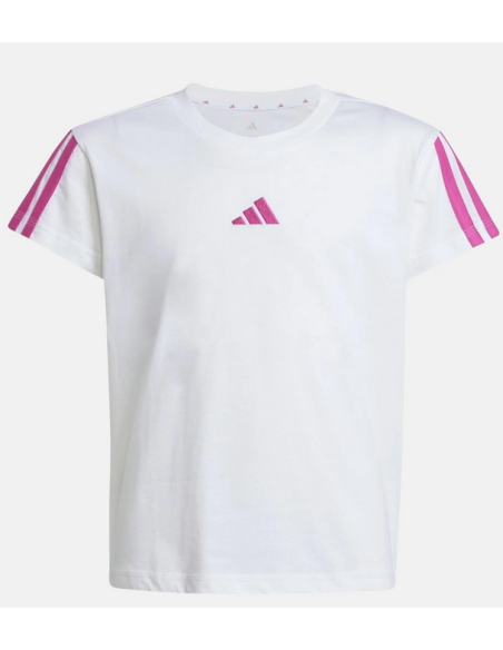 Adidas Essentials 3-Streifen Mädchen T-Shirt - Weiß
