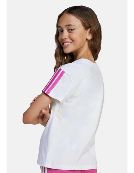 Adidas Essentials 3-Stripes Girls' T-Shirt - White
