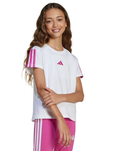 T-shirt Ragazza Adidas Essentials 3-Stripes - Bianco