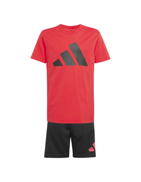 Adidas Essentials Tee Girls Set - Red/Black
