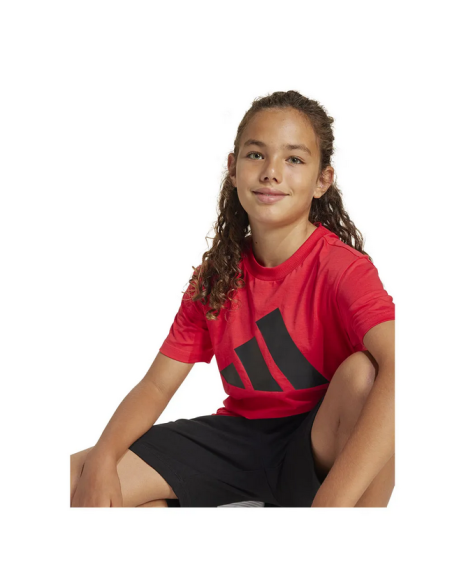 Completo Ragazza Adidas Essentials Tee - Rosso/Nero