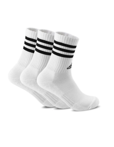 Tre Paia di Calze Adidas 3-Stripes Cushioned - Bianco