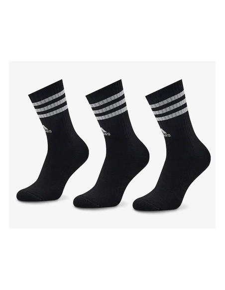 Trois paires de chaussettes matelassées Adidas 3-Stripes - Noir