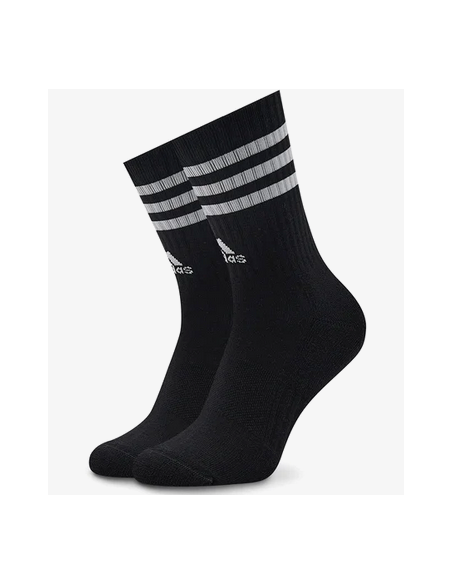 Three Pairs of Adidas 3-Stripes Cushioned Socks - Black