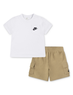 Completo Bambino Nike Pocket Tee set - Bianco/Beige