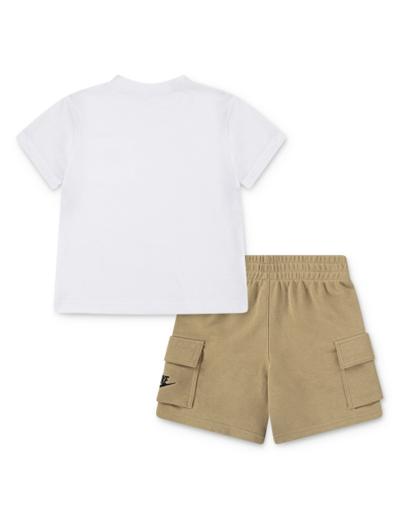 Nike Pocket Tee Kids Set - White/Beige