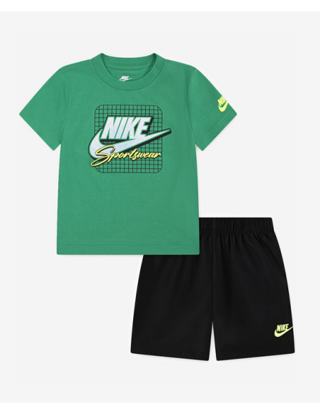 Nike Sportswear Kinder T-Shirt-Set - Grün/Schwarz