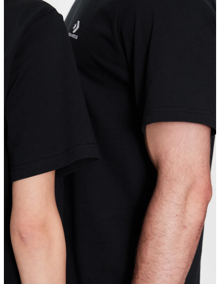 T-shirt unisexe Converse Go-To brodé à chevrons et étoiles - Coupe standard - Noir