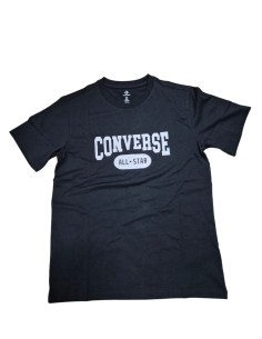 Camiseta unisex Converse Retrò Logo corte estándar - Negro