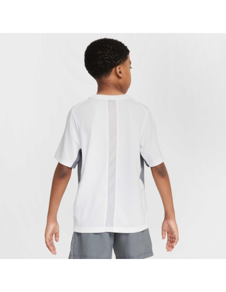 T-shirt Nike Swoosh Dri-Fit pour garçon - Blanc