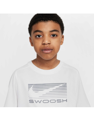 T-shirt Nike Swoosh Dri-Fit pour garçon - Blanc