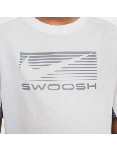 T-shirt Nike Swoosh Dri-Fit pour garçon - Blanc