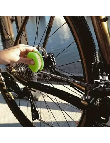 Roller for lubricating and cleaning the chain