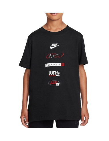 Nike Multi Logo Jungen T-Shirt - Schwarz