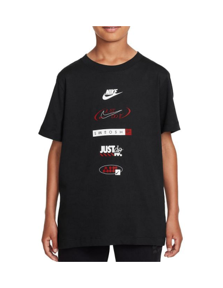 T-shirt Nike Multi Logo Garçon - Noir