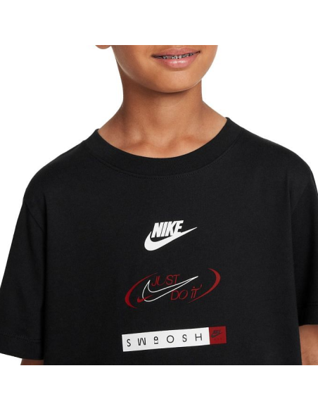 T-shirt Nike Multi Logo Garçon - Noir