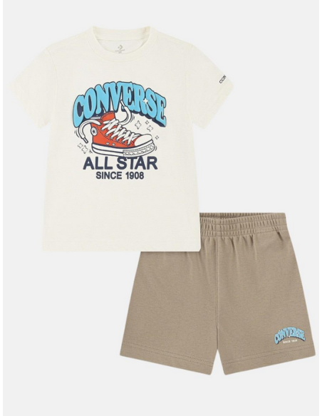 Conjunto infantil Converse CNVB TRAIL MIX FIT - Beige/Marrón