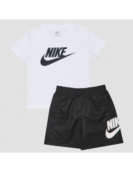 Conjunto de camiseta Nike Futura para niños - Blanco/Negro