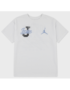 T-shirt Ragazza Jordan Distressed Colligiate - Bianco
