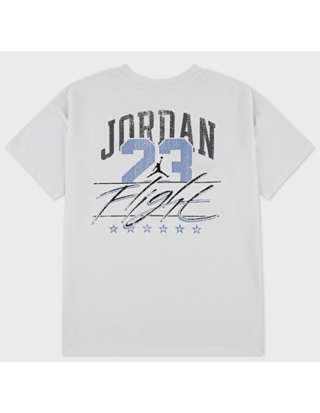 T-shirt Jordan Distressed Colligiate pour fille - Blanc