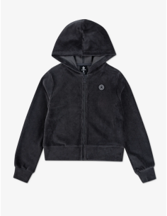 Converse Ribbed Velour Flared Mädchen Sweatshirt - Grau