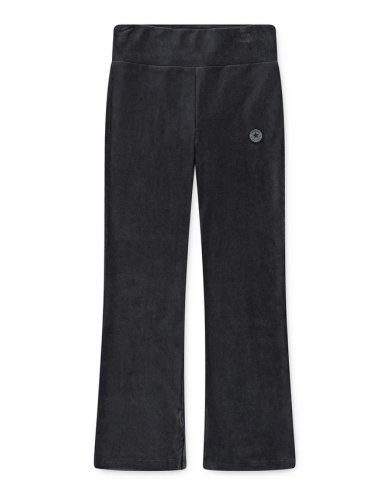 Converse Girls' Ribbed Velour Flared Pants - Grey