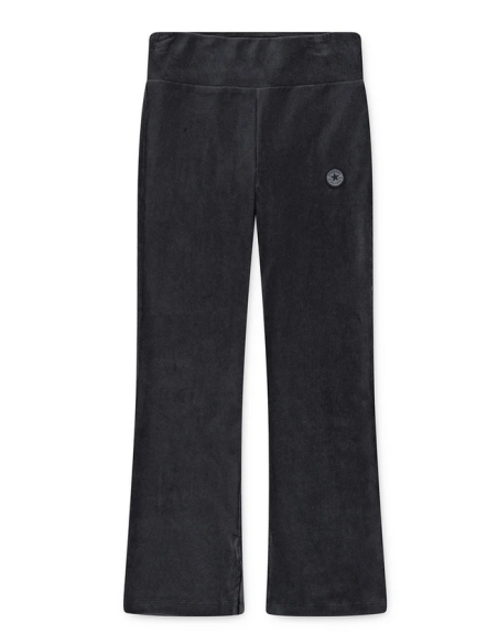Pantalone Ragazza Converse Ribbed Velour Flared - Grigio
