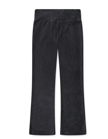 Pantalone Ragazza Converse Ribbed Velour Flared - Grigio